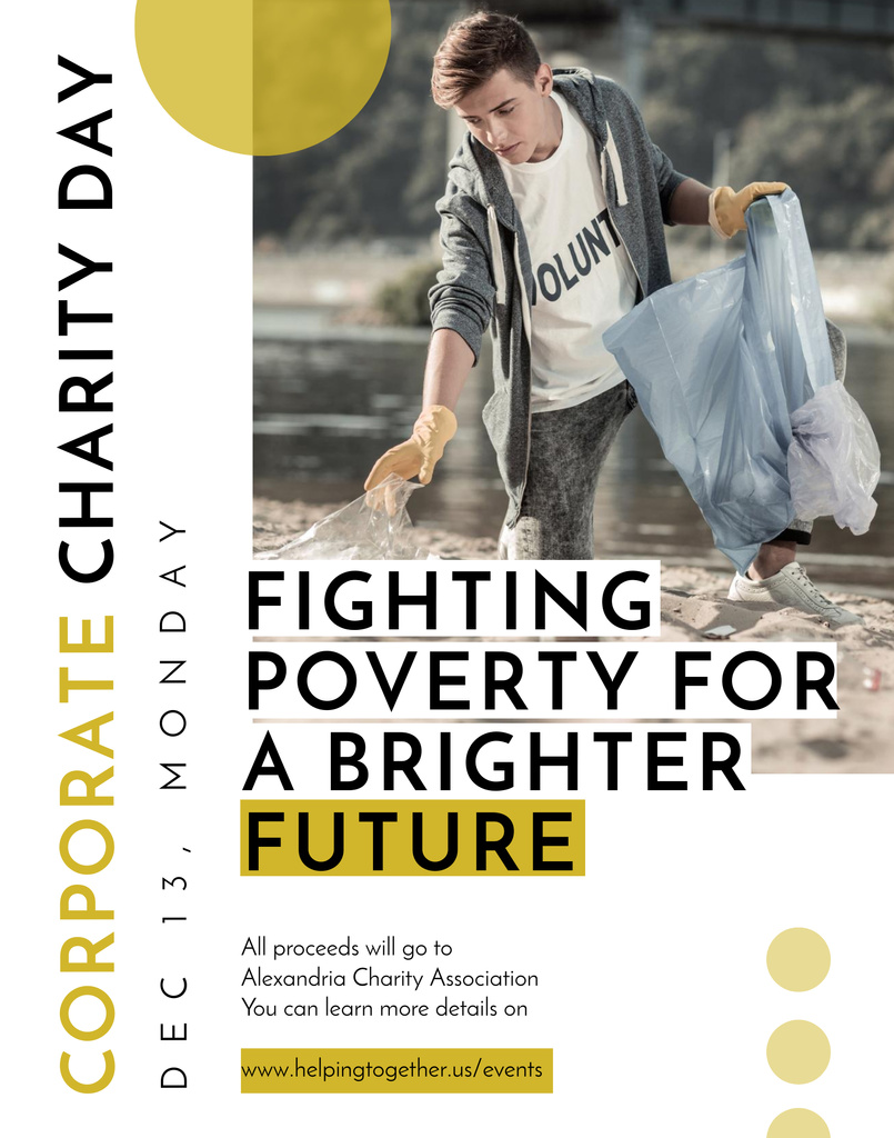 Fighting Poverty for Brighter Future Poster 22x28in Design Template