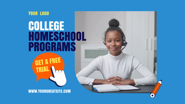 Home School Ad with African American Girl Full HD video – шаблон для дизайна