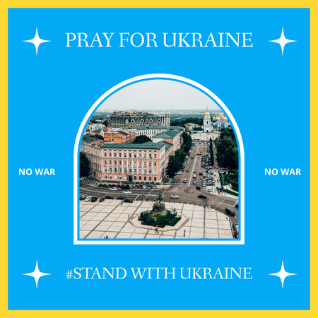 Ontwerpsjabloon van Instagram van Fascinerend stadsbeeld en ondersteunende Oekraïense zin