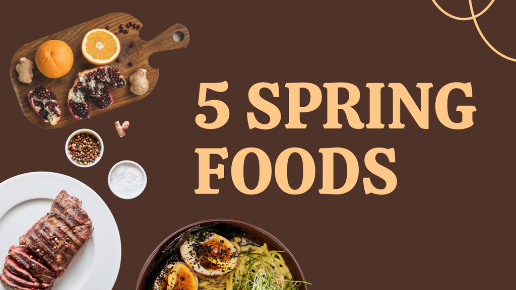Spring Meal Recipe Suggestion Youtube Thumbnail Design Template