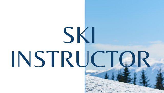 Ski Instructor Offer Business Card US Πρότυπο σχεδίασης