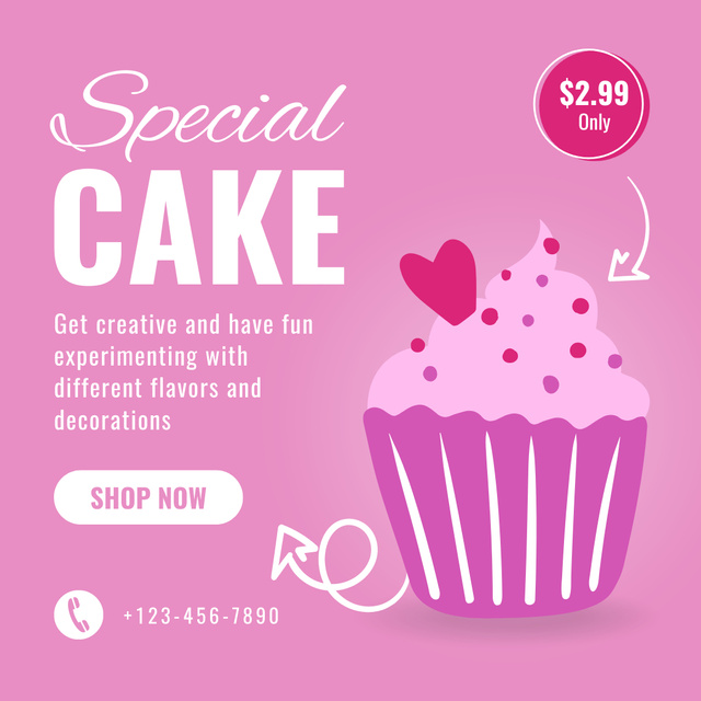 Ontwerpsjabloon van Instagram van Special Sale of Cupcakes