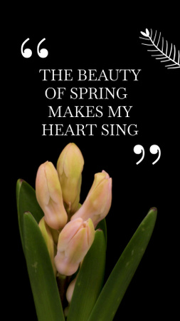 Quote About Heart And Spring With Flowers TikTok Video Design Template