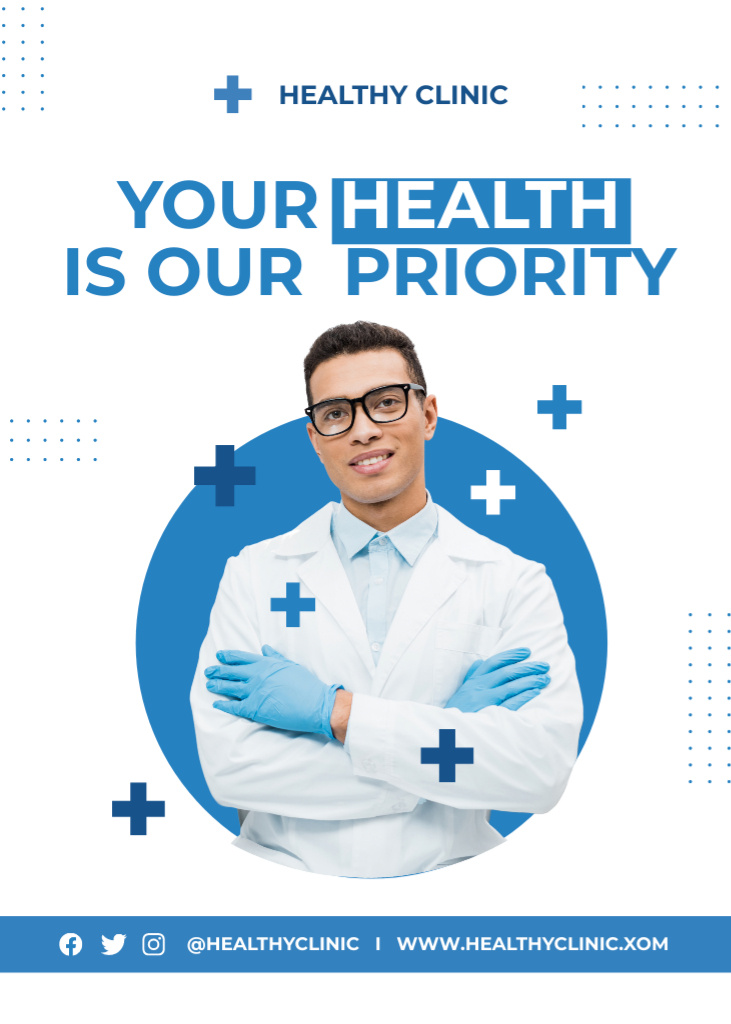 Clinic Ad with Professional Doctor Flayer – шаблон для дизайну