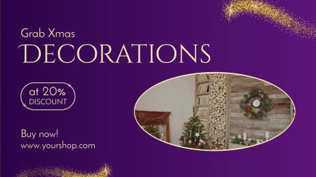 Offer of Festive Christmas Decorations with Discount Full HD video Design Template