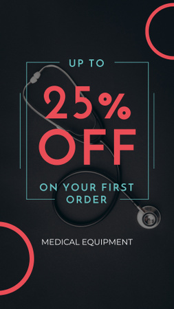 Clinic Promotion with Medical Stethoscope Instagram Story Design Template