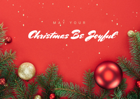 May Your Christmas Be Joyful Card Design Template