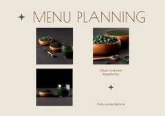 Healthy Menu Planning Offer with Bowl of Spirulina Pills