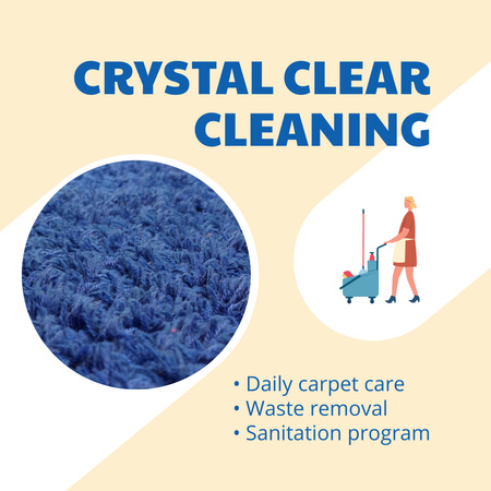 Clear Cleaning Service With Equipment For Carpet Animated Post Design Template