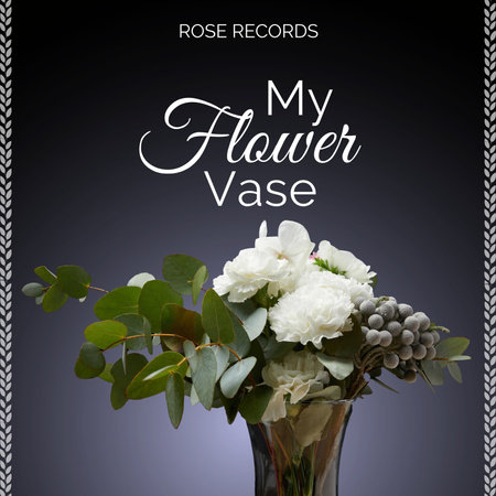 Beautiful Flowers in Vase Album Cover Design Template