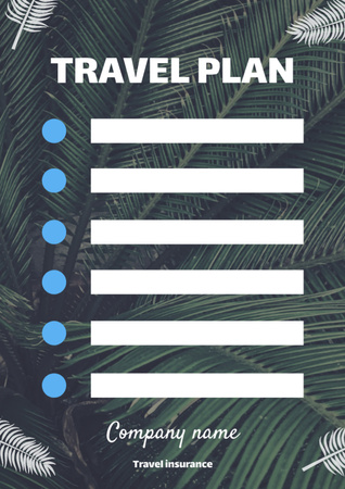 Planejador de viagens com ramos de palmeira Schedule Planner Modelo de Design