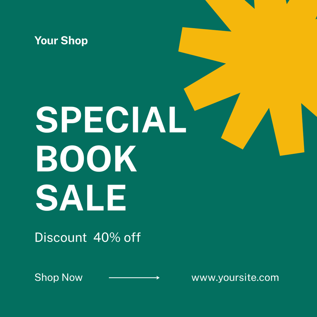 Ontwerpsjabloon van Instagram van Incredible Books Sale Ad