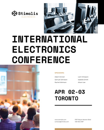 Electronics Conference Announcement Poster 16x20in Design Template