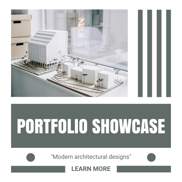 Architectural Services with Big Mockup LinkedIn postデザインテンプレート