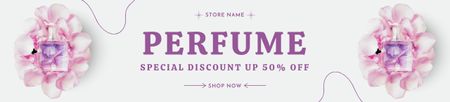 Ontwerpsjabloon van Ebay Store Billboard van Aromatisch parfum in bloemblaadjes