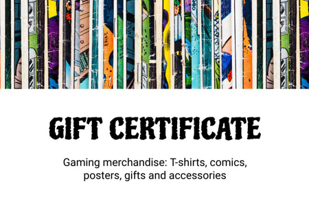 Gaming Merch Sale Offer Gift Certificate Design Template