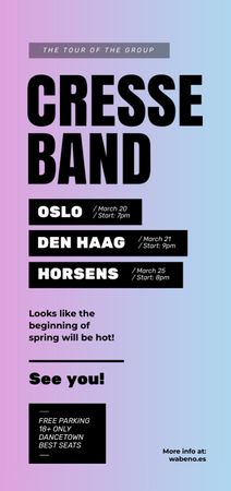 Band Tour Announcement on Gradient Pattern Flyer DIN Large Design Template