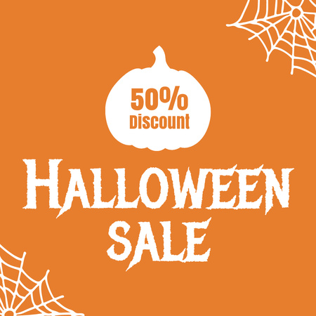 Halloween Sale with Funny Girl in Shopping Cart Instagram Design Template