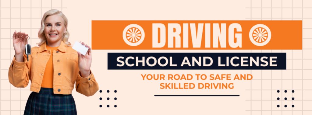 Safe Driving Lessons Deal At School Facebook cover Πρότυπο σχεδίασης