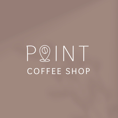 Modern Coffee Shop with Map Pointer In Brown Logo 1080x1080pxデザインテンプレート