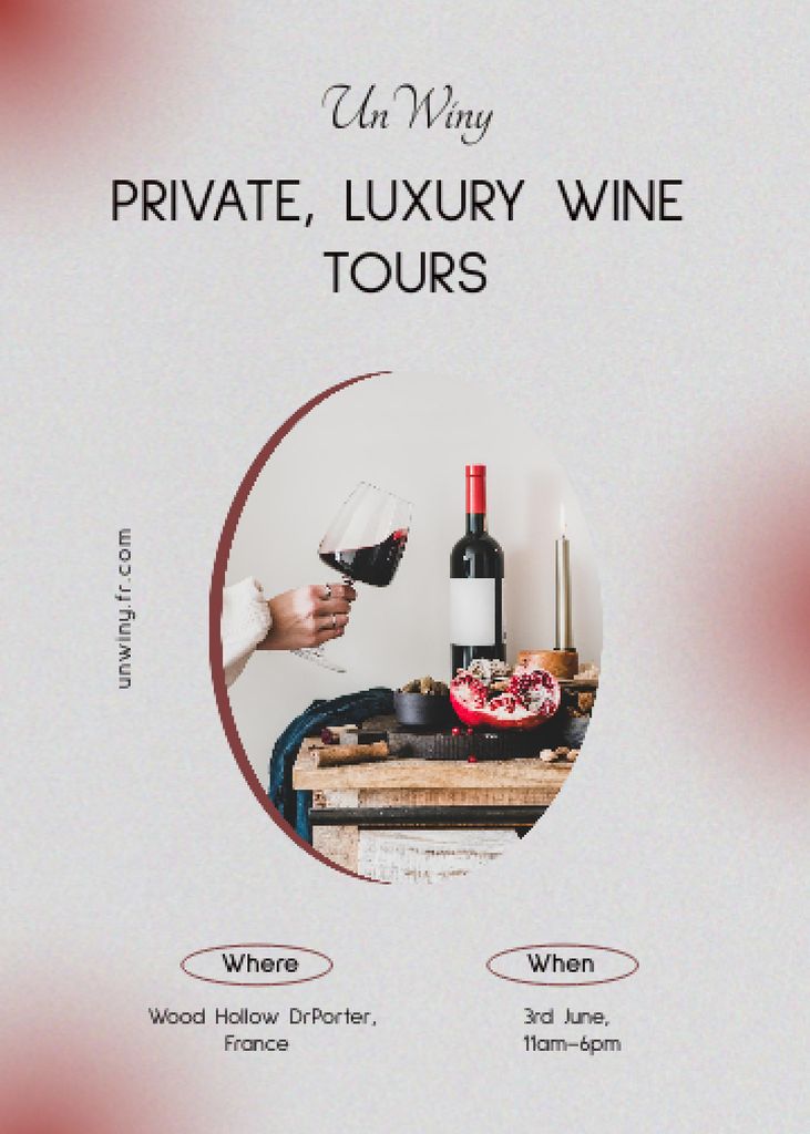 Designvorlage Invitation to Private Luxury Wine Tasting Tours für Invitation