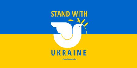Pigeon with Phrase Stand with Ukraine Image Design Template