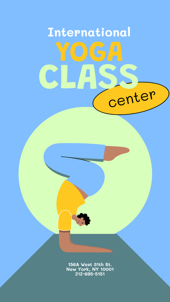 Yoga class cartoon illustrated Instagram Story Πρότυπο σχεδίασης