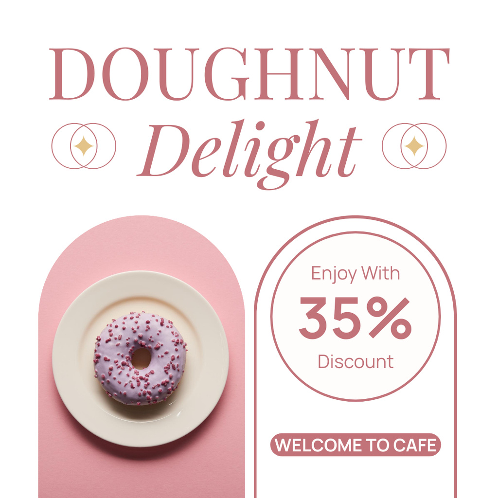 Designvorlage Sweet Welcome Treat At Cafe With Discount für Instagram