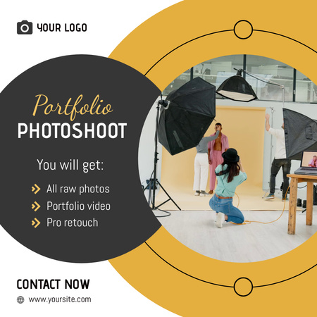 Set Of Photographer Service Of Photoshoot Offer Animated Post Modelo de Design