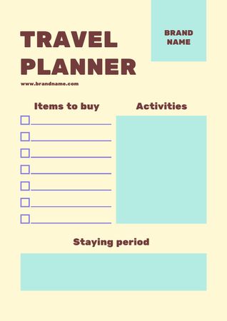 Travel Planner in Blue Yellow Schedule Planner Tasarım Şablonu