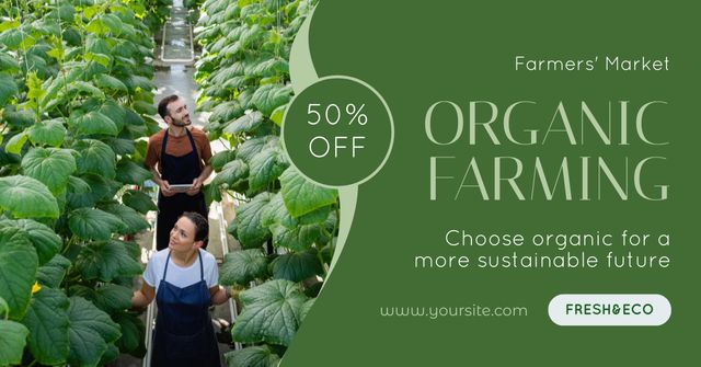 Choose Organic Farming Goods and Get a Discount Facebook AD Design Template