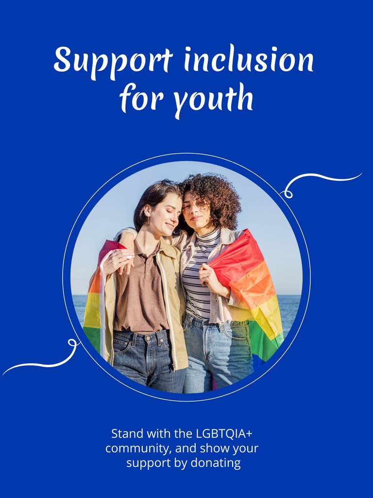 Free-spirited LGBT Community Welcoming With Flag Poster 36x48in Design Template