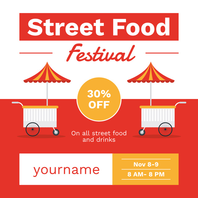 Street Food Festival Event Ad Instagram Tasarım Şablonu