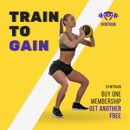 Woman Training with Fitness Straps Instagram Design Template