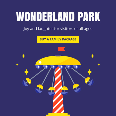 Joyful Attractions In Amusement Park Instagram Design Template