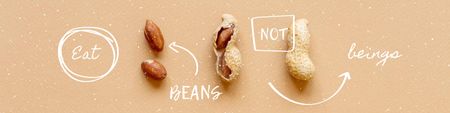 Vegan Lifestyle Concept with Cashew Beans Twitter Design Template