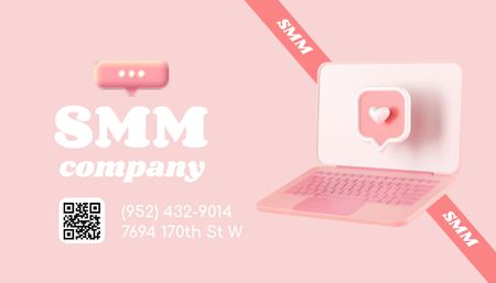 Plantilla de diseño de Datos de contacto de la empresa SMM Business Card US 