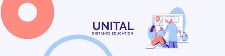 Plantilla de diseño de escuela de aprendizaje a distancia LinkedIn Cover 
