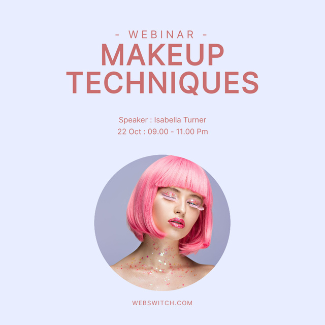 Hosting Webinar on Makeup Techniques Instagram Tasarım Şablonu