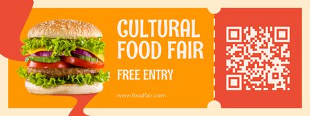 Cultural Food Fair Announcement Ticket Design Template