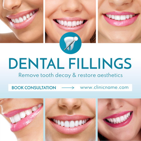 Platilla de diseño Various Dentists Services Offer With Consultation Animated Post