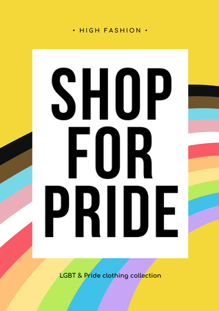 Designvorlage LGBT-Shop-Anzeige mit Regenbogenfarben für Poster
