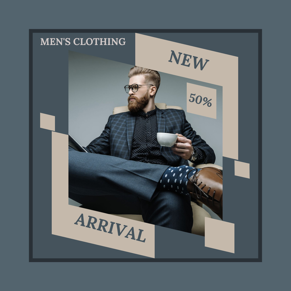 New Arrival of Man's Fashion Collection Instagram Design Template