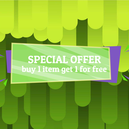 Designvorlage Special Offer Ad with Green moving lines für Animated Post