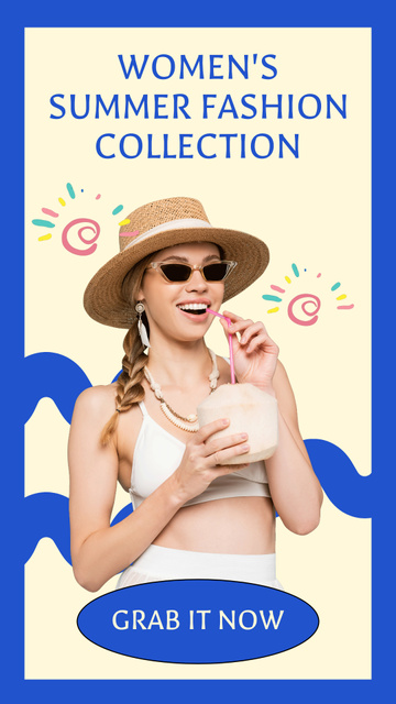 Template di design Summer Fashion Collection of Beachwear Instagram Video Story