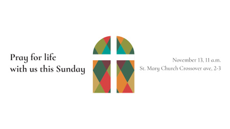 Pozvánka na kostel na vitrážovém okně FB event cover Šablona návrhu