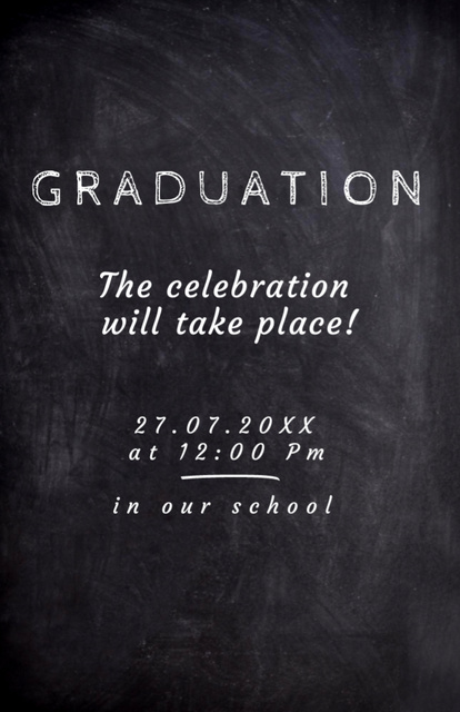 Graduation Celebration Announcement With Blackboard Invitation 5.5x8.5inデザインテンプレート