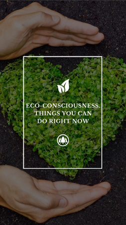 Heart Shaped Greens on Ground Instagram Story Design Template