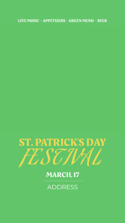 Patrick’s Day Festival With Drinks And Music TikTok Video Design Template