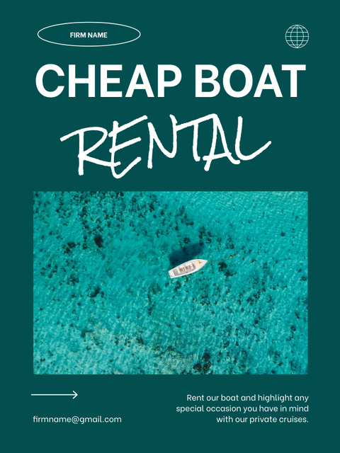 Boat Rent Offer Poster US tervezősablon